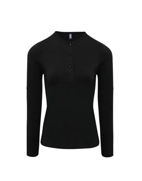  WOMEN'S LONG JOHN ROLL SLEEVE TEE - Premier Black