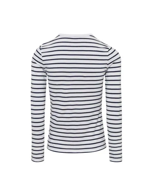  WOMEN'S LONG JOHN ROLL SLEEVE TEE - Premier White Navy