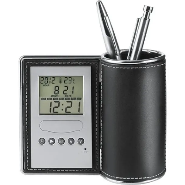  Pen holder with multifunctional clock black
