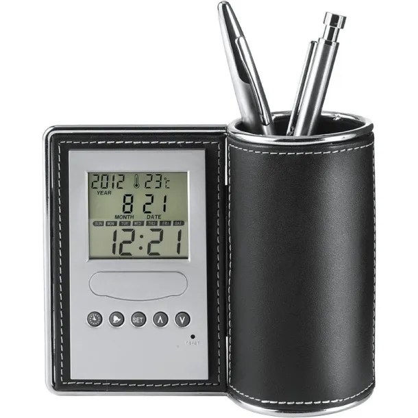 Pen holder with multifunctional clock black