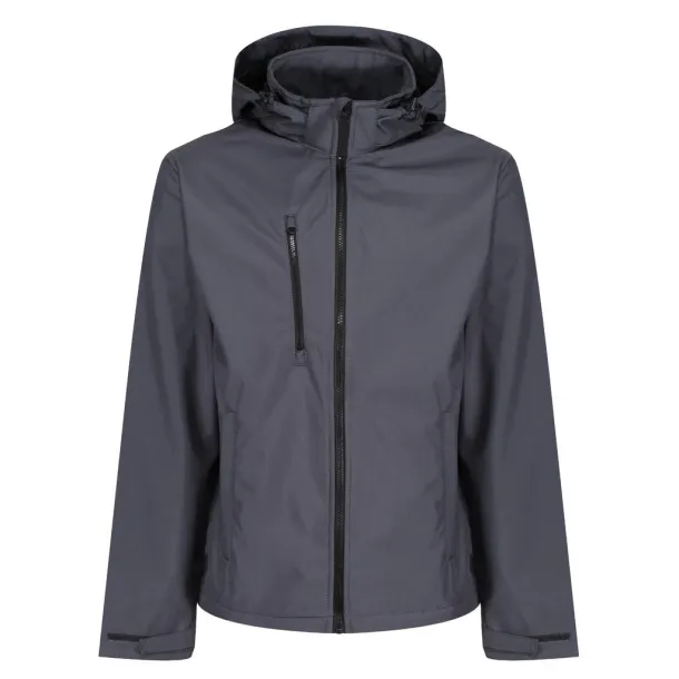  Muška troslojna softshell jakna s kapuljačom - Regatta Professional Seal Grey Crna