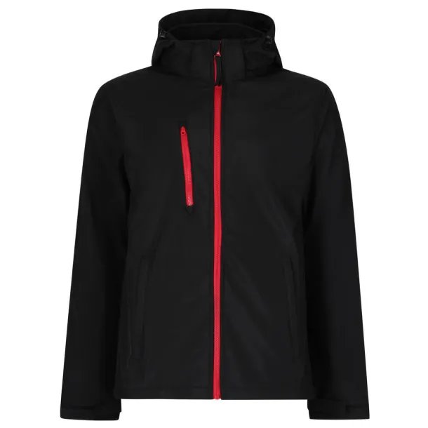  Venturer 3-Layer Hooded Softshell Jacket - Regatta Professional Black Crvena