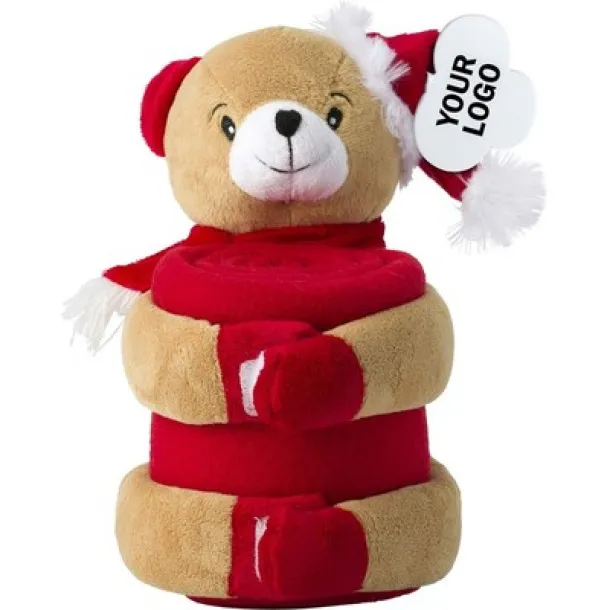  Plush toy with blanket brown red