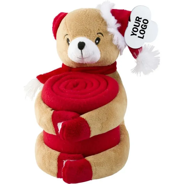  Plush toy with blanket brown red