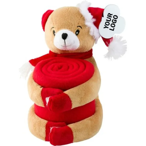  Plush toy with blanket brown red