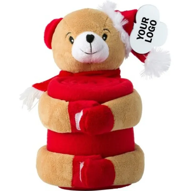  Plush toy with blanket brown red