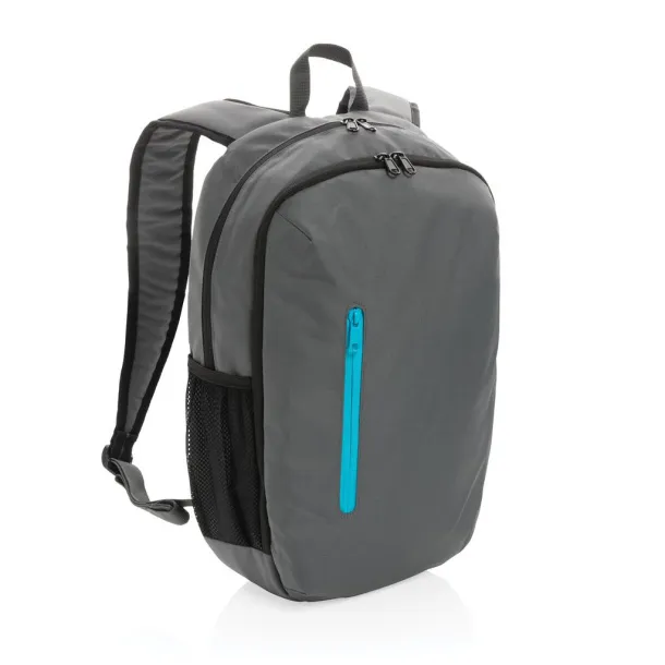  Impact AWARE™ ležerni ruksak 300D RPET, 15" - XD Collection Siva Tirkizna