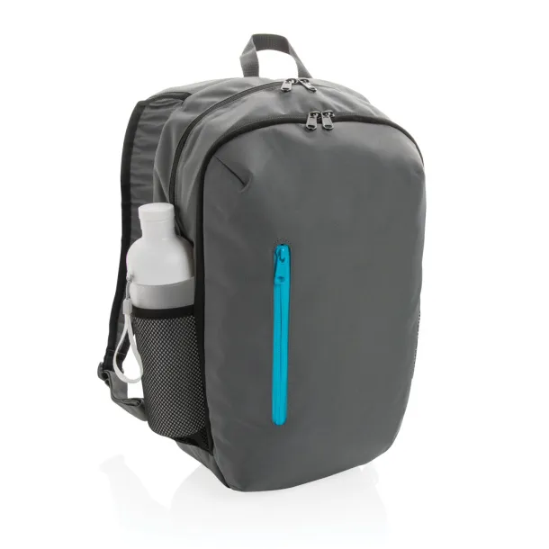  Impact AWARE™ ležerni ruksak 300D RPET, 15" - XD Collection Siva Tirkizna