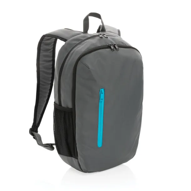  Impact AWARE™ ležerni ruksak 300D RPET, 15" - XD Collection Siva Tirkizna