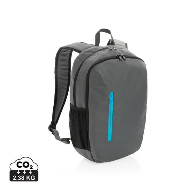  Impact AWARE™ ležerni ruksak 300D RPET, 15" - XD Collection Siva Tirkizna