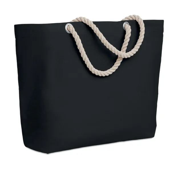 MENORCA Beach bag with cord handle Black