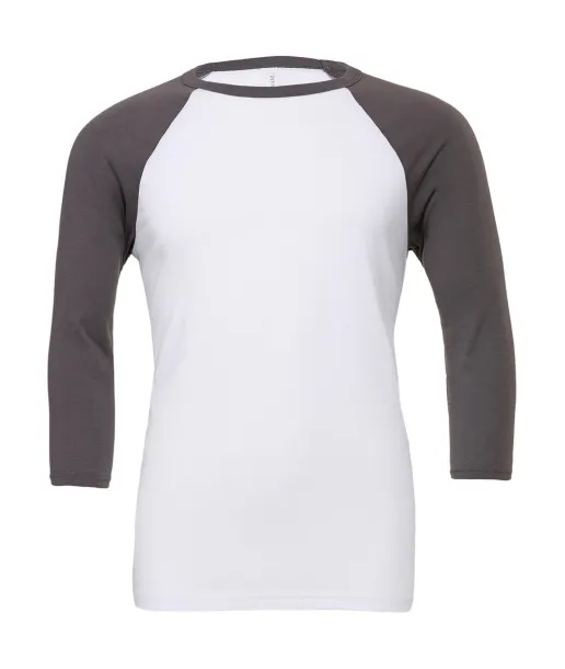  Unisex 3/4 Sleeve Baseball T-Shirt - Bella+Canvas Bijela Deep Heather