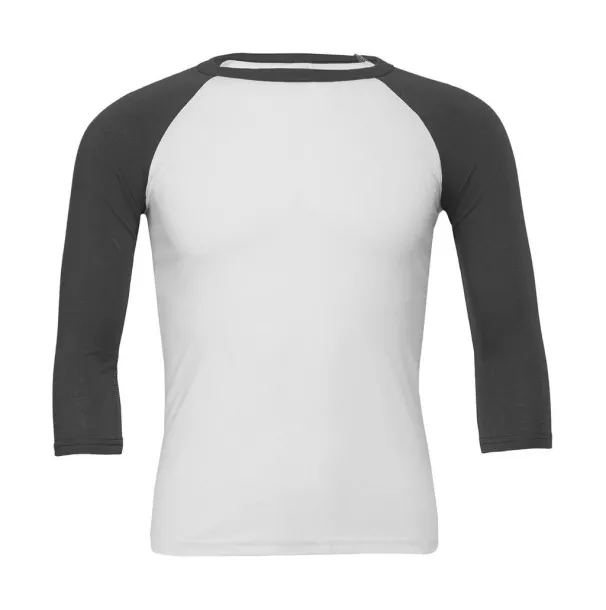  Unisex 3/4 Sleeve Baseball T-Shirt - Bella+Canvas Bijela Asphalt