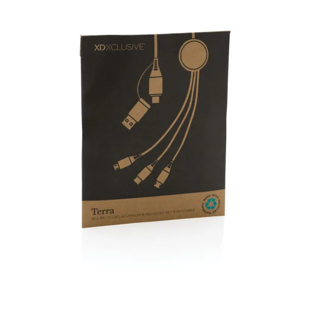  Terra RCS recycled aluminum 120 cm 6-in-1 cable - XD Xclusive Grey 