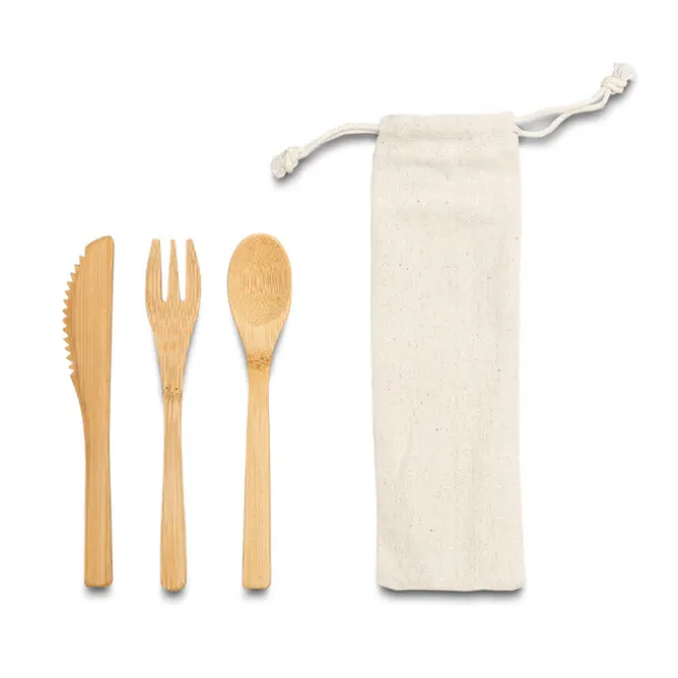 DISH cutlery set from bamboo Beige