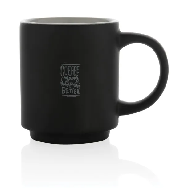  Ceramic stackable mug - XD Collection Black 