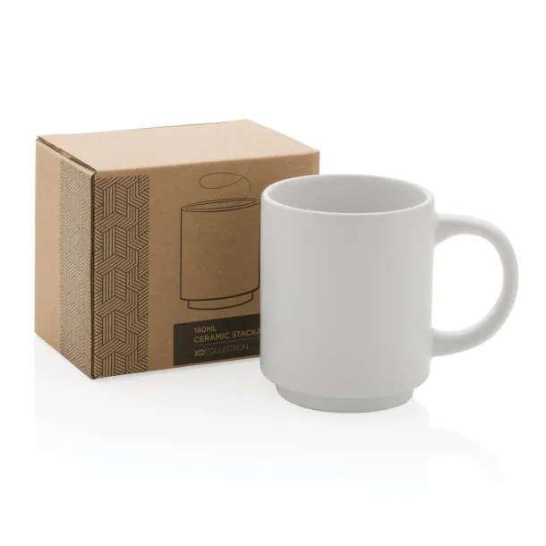  Ceramic stackable mug - XD Collection White 