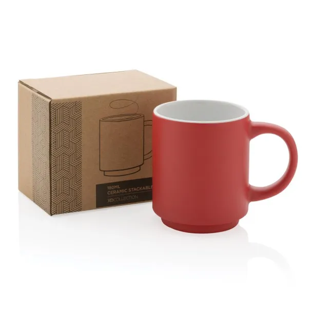  Ceramic stackable mug - XD Collection Crvena