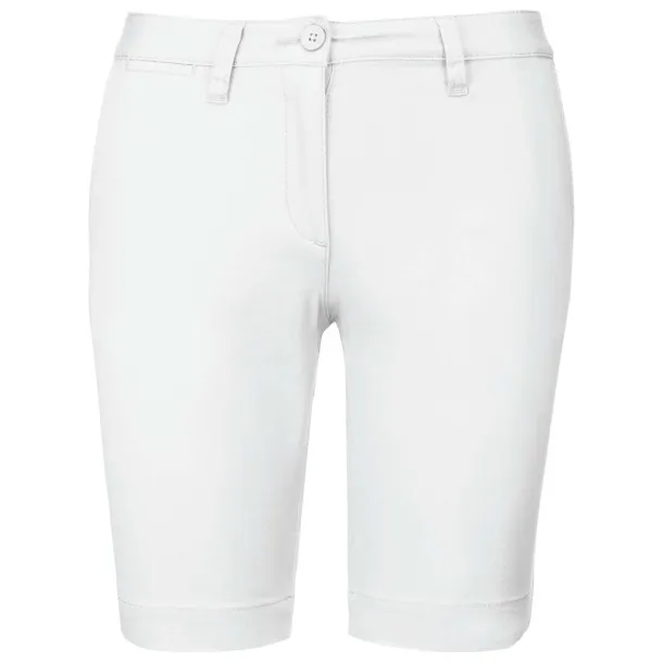  LADIES' CHINO BERMUDA SHORTS - Kariban White