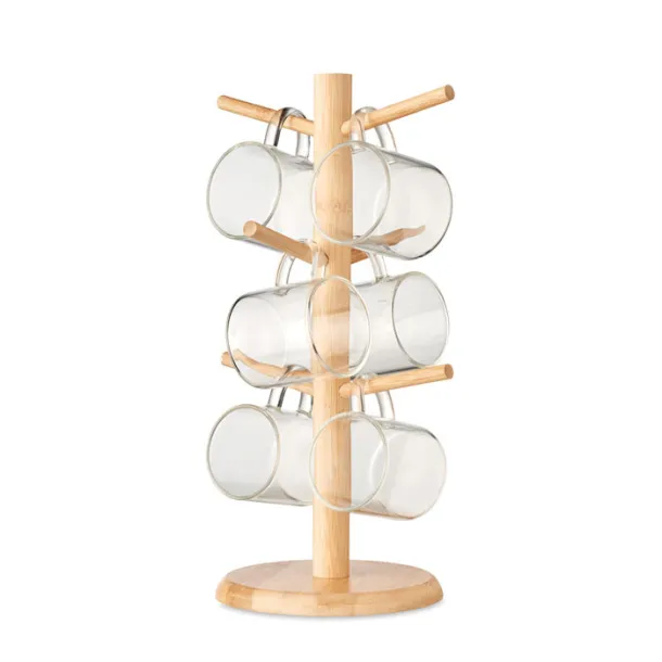 BOROCUPS Bamboo cup set holder Wood