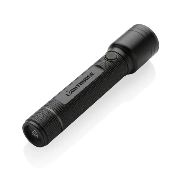  Gear X RCS recycled aluminum USB-rechargeable torch large - GearX Black 