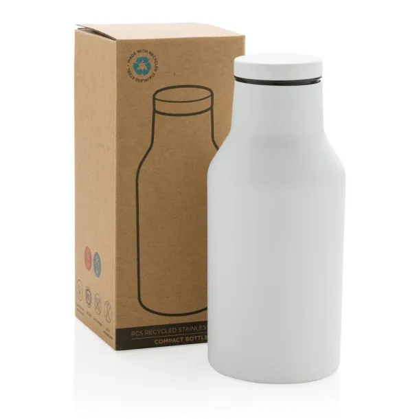  RCS Recycled stainless steel compact bottle - XD Collection White 