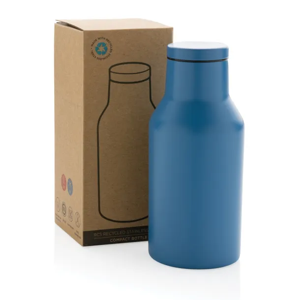  RCS Recycled stainless steel compact bottle - XD Collection blue 