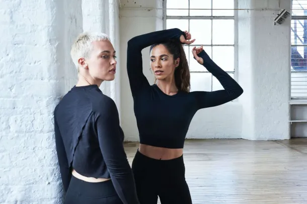  Ženski crop top s dugim rukavima, 210 g/m2 - Just Cool Grey Melange