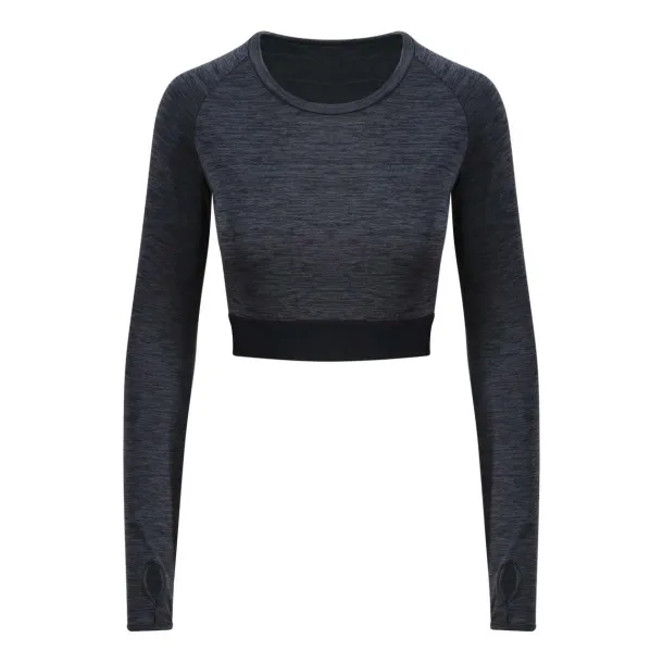  Ženski crop top s dugim rukavima, 210 g/m2 - Just Cool Crna