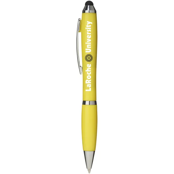 Nash stylus ballpoint pen with coloured grip - Unbranded Yellow