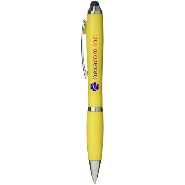 Nash stylus ballpoint pen with coloured grip - Unbranded Yellow