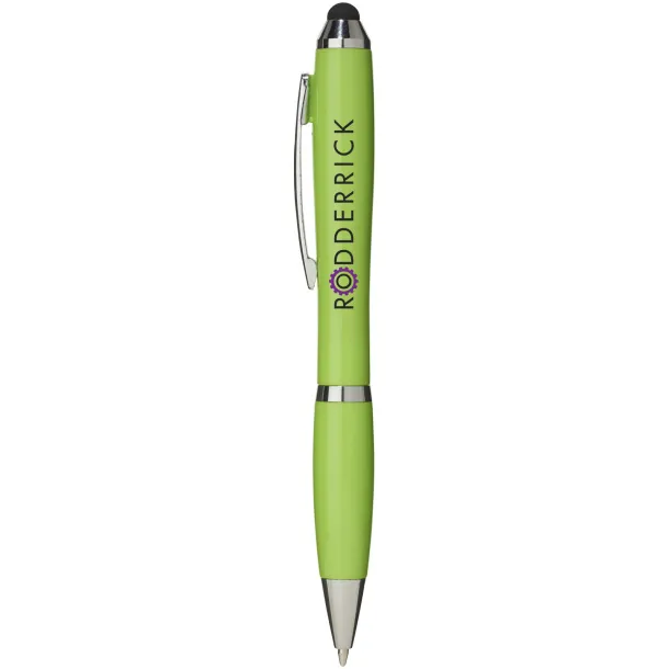 Nash stylus ballpoint pen with coloured grip - Unbranded Lime