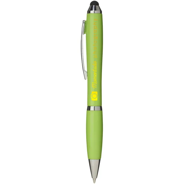 Nash stylus ballpoint pen with coloured grip - Unbranded Lime