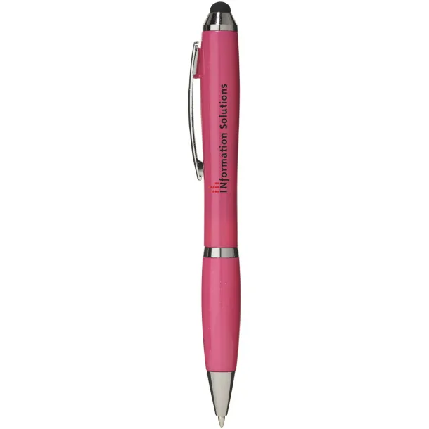 Nash stylus ballpoint pen with coloured grip - Unbranded Magenta