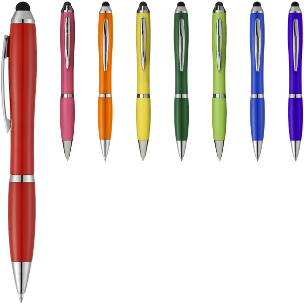 Nash stylus ballpoint pen with coloured grip - Unbranded Magenta