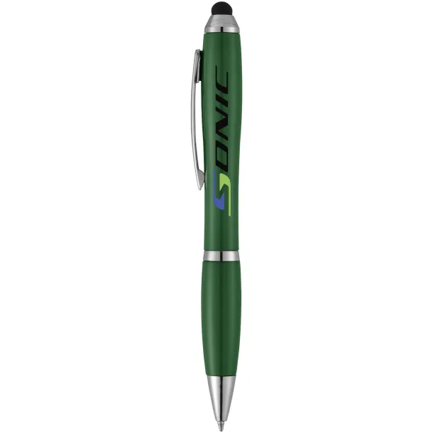 Nash stylus ballpoint pen with coloured grip - Unbranded Hunter green