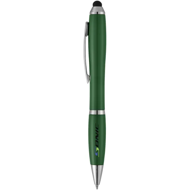 Nash stylus ballpoint pen with coloured grip - Unbranded Hunter green