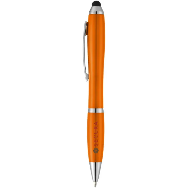 Nash stylus ballpoint pen with coloured grip - Unbranded Orange