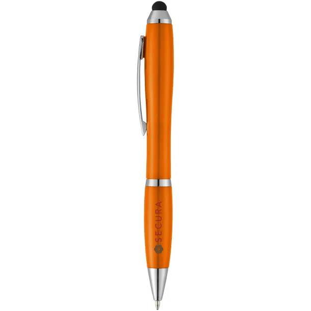 Nash stylus ballpoint pen with coloured grip - Unbranded Orange