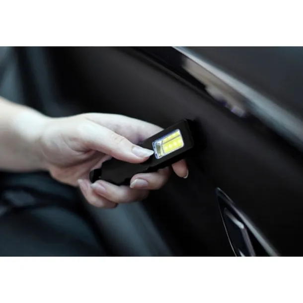  Emergency torch 4 COB LED, safety hammer, seat belt cutter Crna