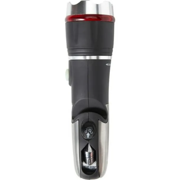  Emergency torch, seat belt cutter, safety hammer, pocket knife black