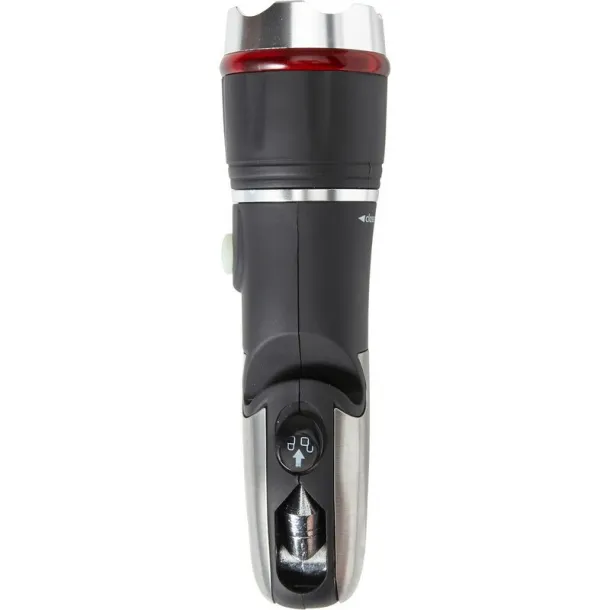  Emergency torch, seat belt cutter, safety hammer, pocket knife black