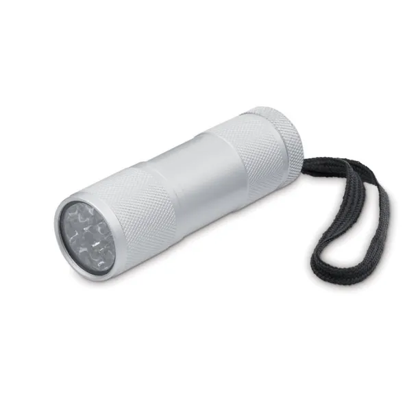 LED PLUS LED torch in tin box Matt Silver