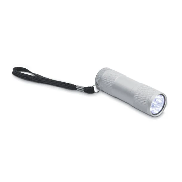 LED PLUS LED torch in tin box Matt Silver