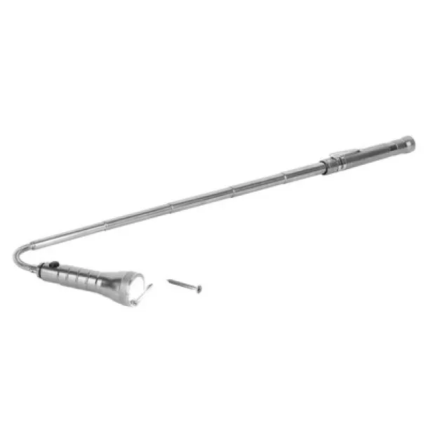  Telescopic COB torch Srebrna