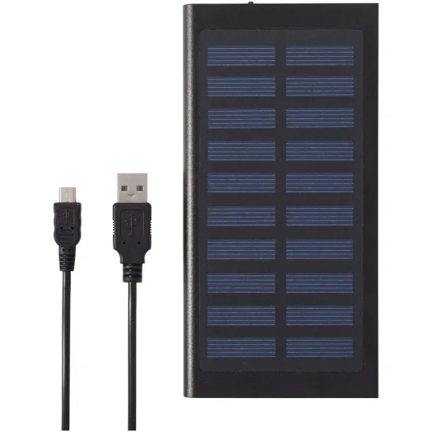 Stellar prijenosna baterija sa solarnim punjenjem, 8 000 mAh Crna