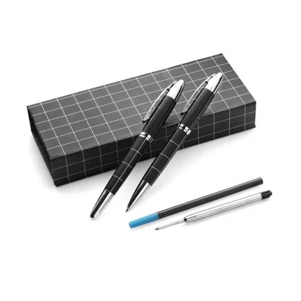  Writing set, ball pen and roller ball pen Crna
