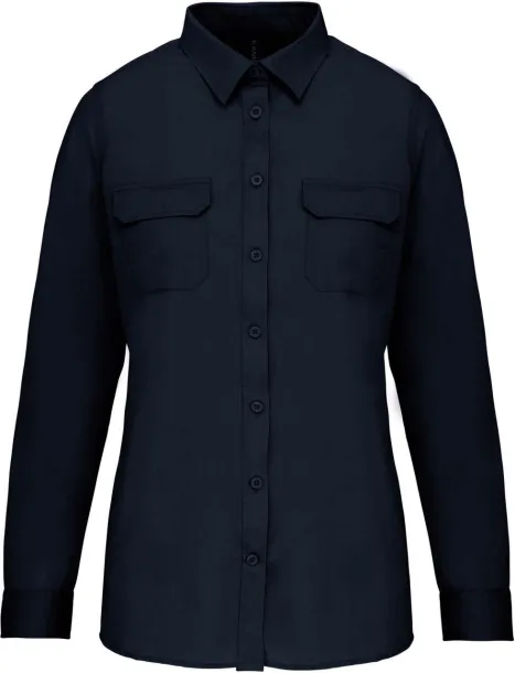  LADIES' LONG SLEEVED SAFARI SHIRT - Kariban Navy