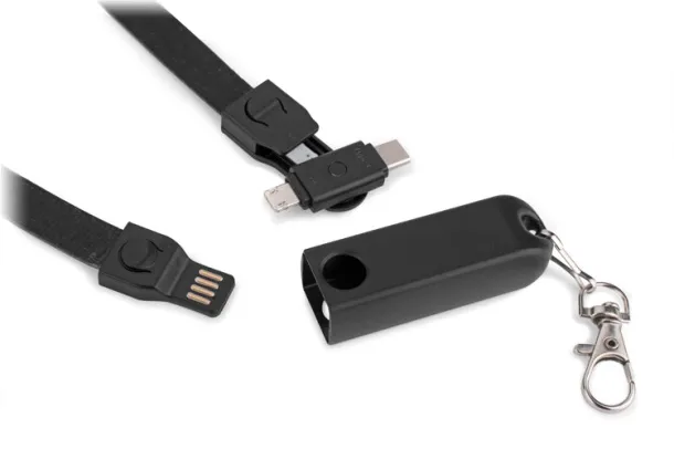 CONVEE Lanyard USB cable 3 in 1 Black