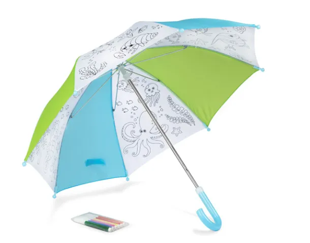 KIDDI Colouring umbrella 376 C (zielone bryty) 2915 C (niebieskie bryty) KIDDI Colouring umbrella 376 C (zielone bryty) 2915 C (niebieskie bryty)